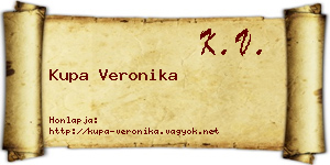 Kupa Veronika névjegykártya